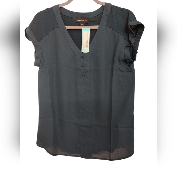 NWT Stitch Fix Fortune + Ivy V-Neck SS Blouse, Small - Picture 1 of 5